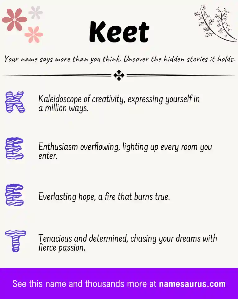 Acrostic poem about Keet.