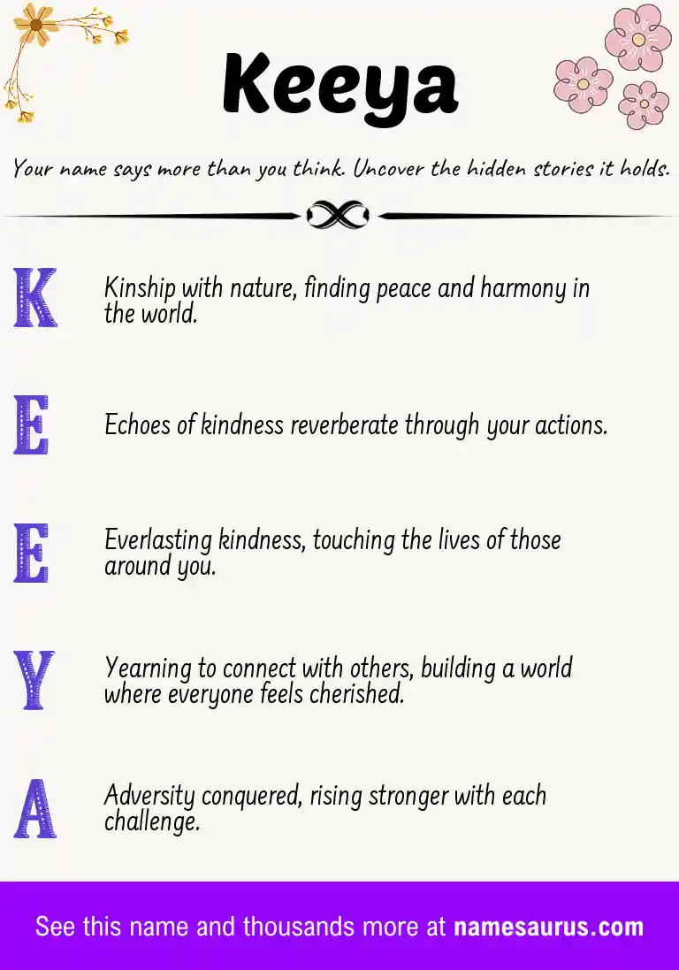 Acrostic poem about Keeya.