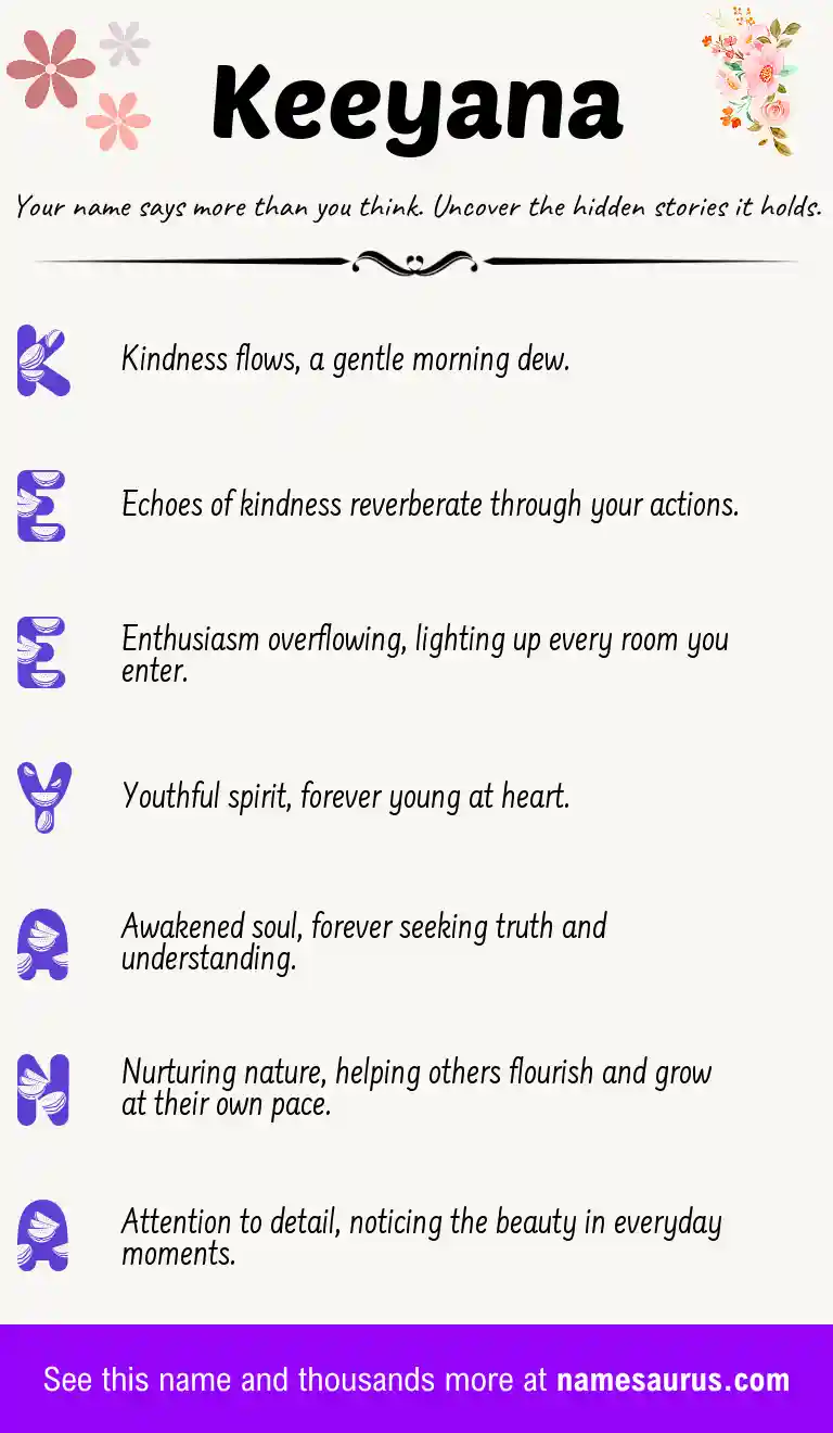 Acrostic poem about Keeyana.