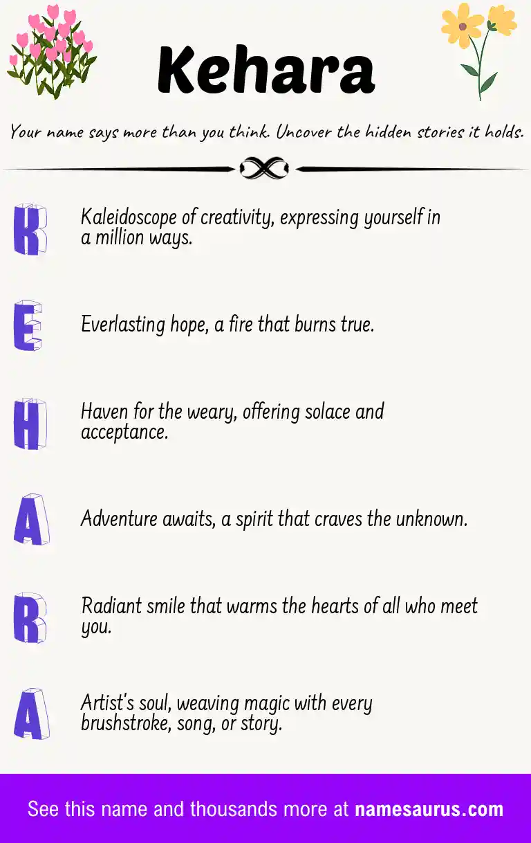 Acrostic poem about Kehara.