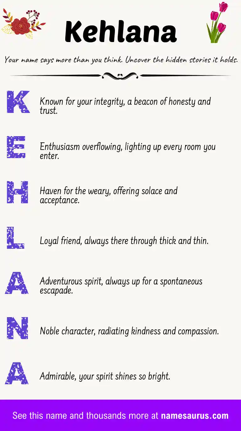 Acrostic poem about Kehlana.