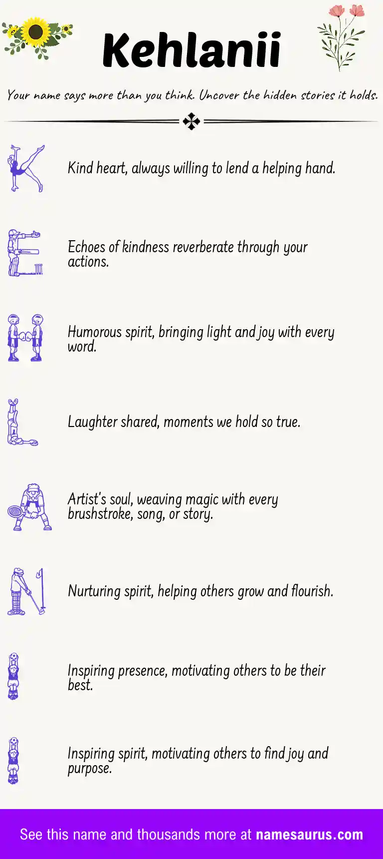 Acrostic poem about Kehlanii.