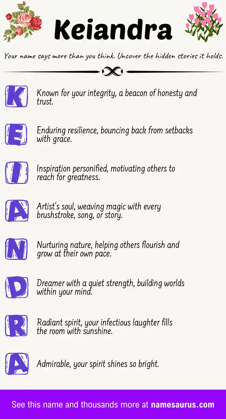 Acrostic poem about Keiandra.