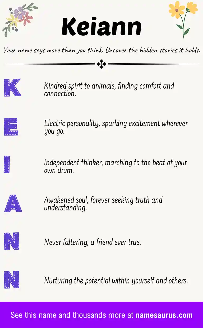 Acrostic poem about Keiann.