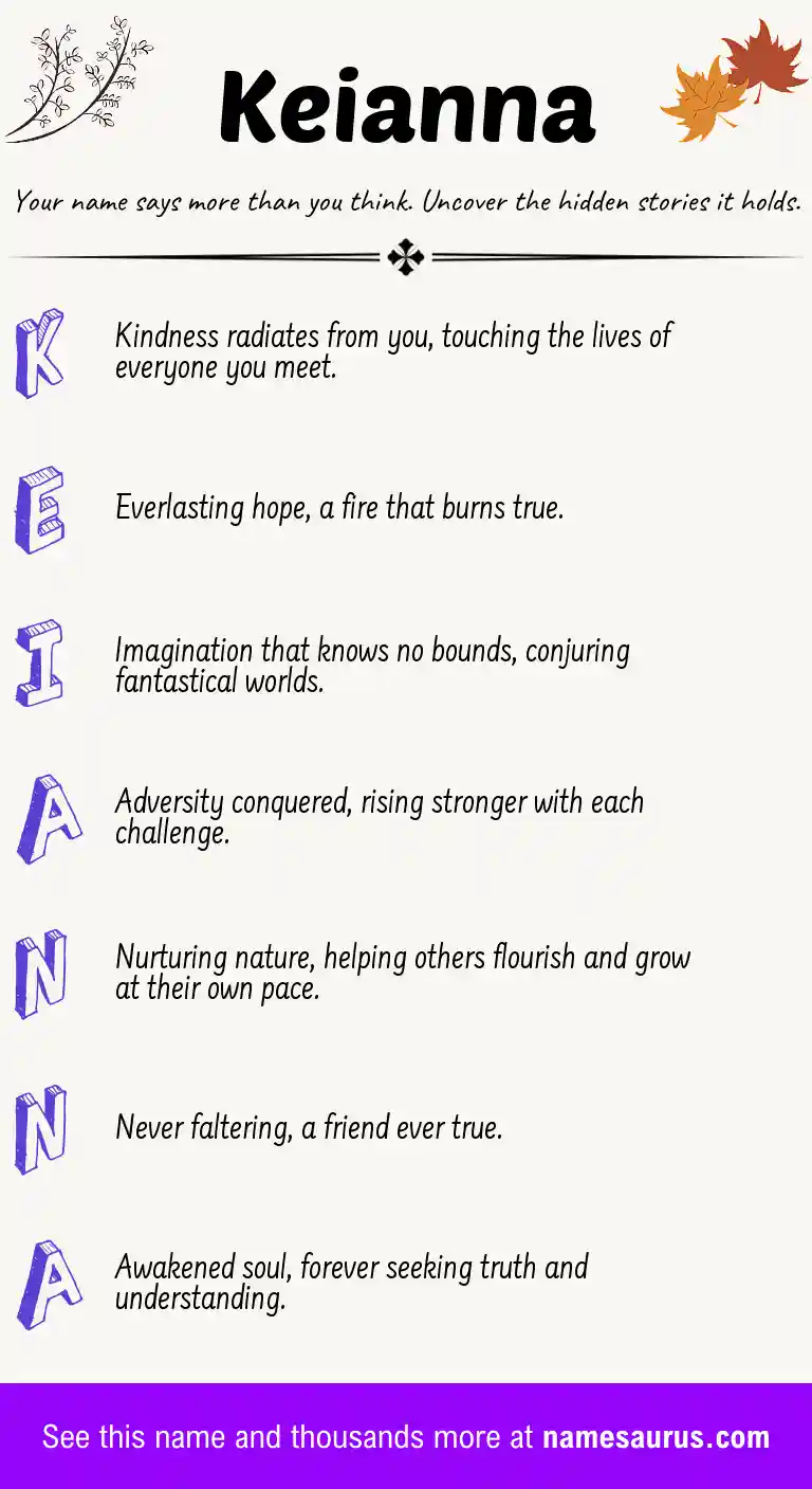Acrostic poem about Keianna.