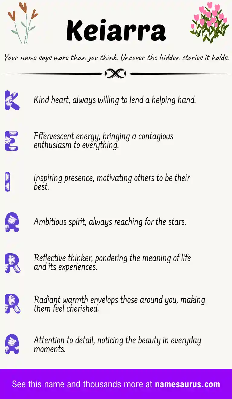 Acrostic poem about Keiarra.