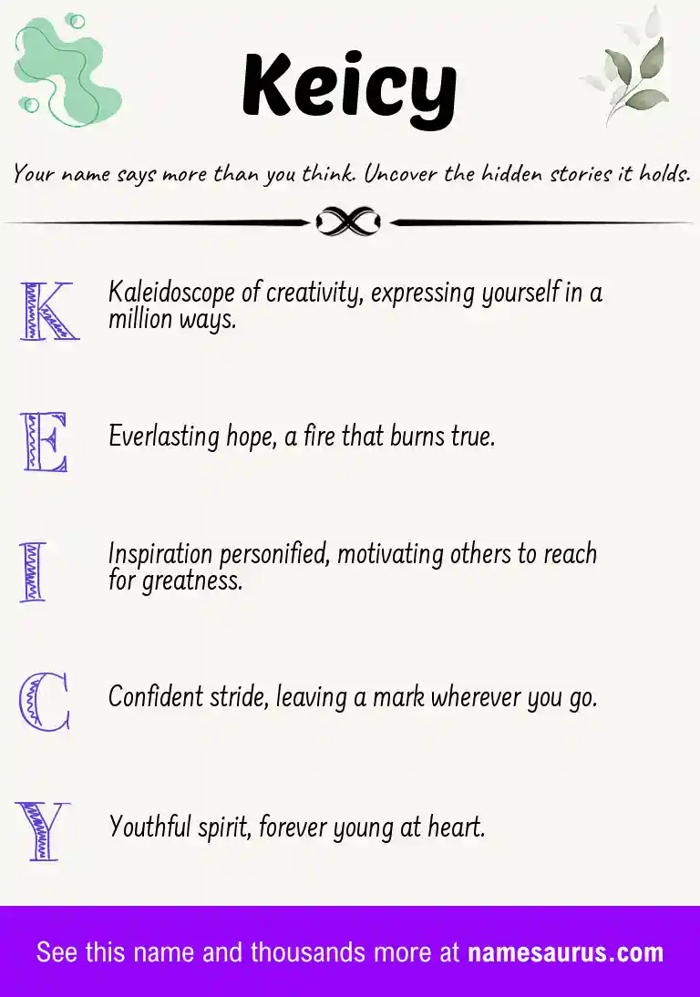 Acrostic poem about Keicy.