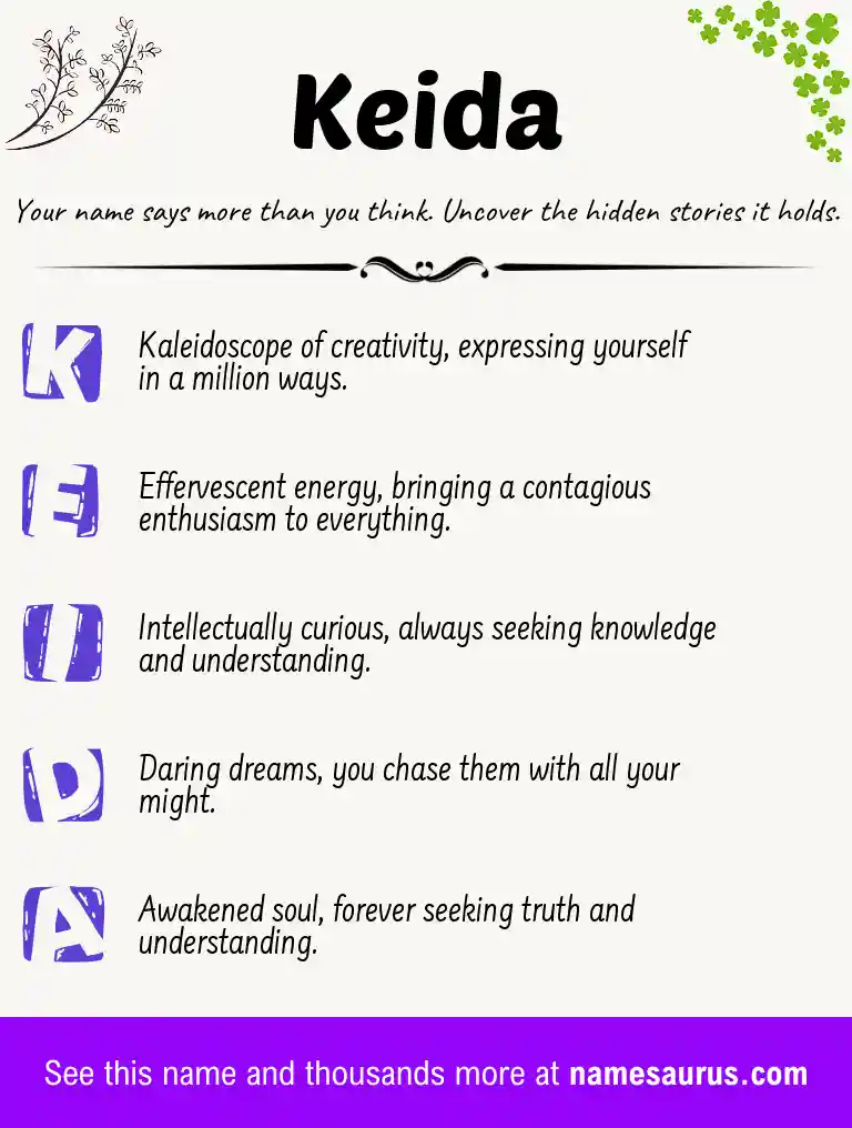 Acrostic poem about Keida.