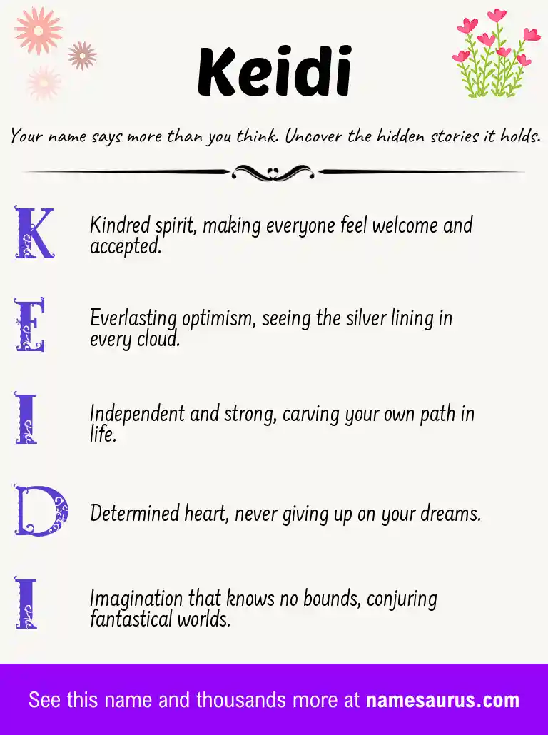 Acrostic poem about Keidi.