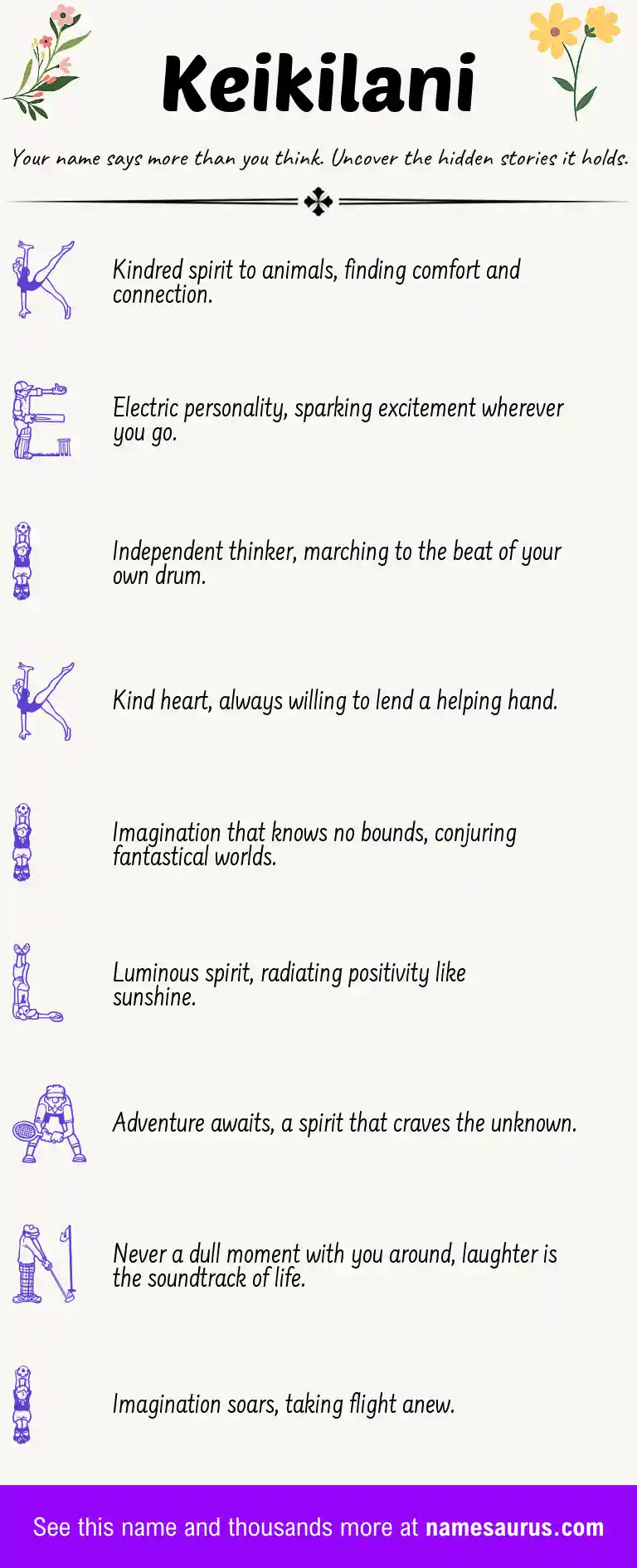 Acrostic poem about Keikilani.