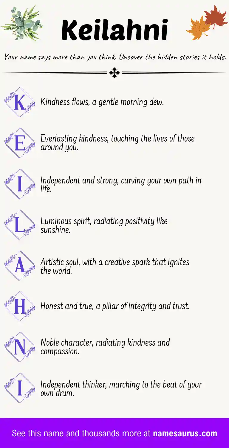 Acrostic poem about Keilahni.