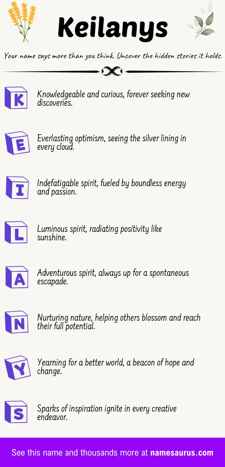 Acrostic poem about Keilanys.
