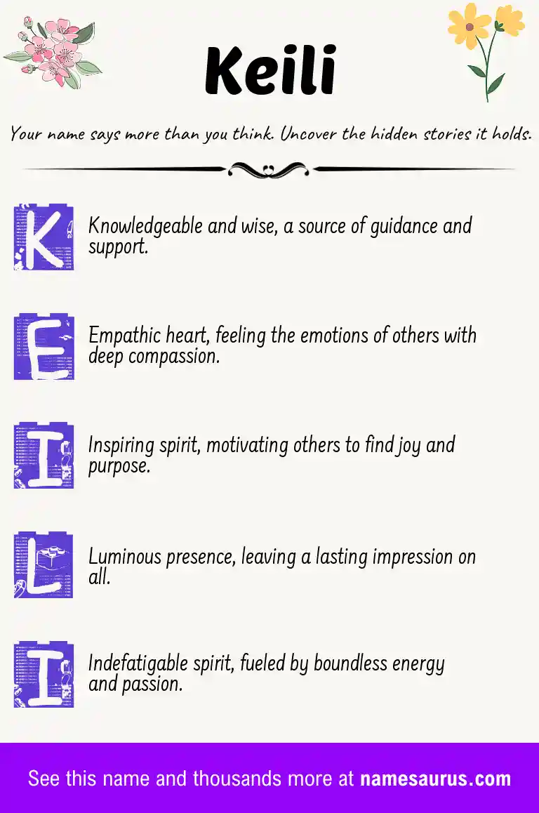Acrostic poem about Keili.