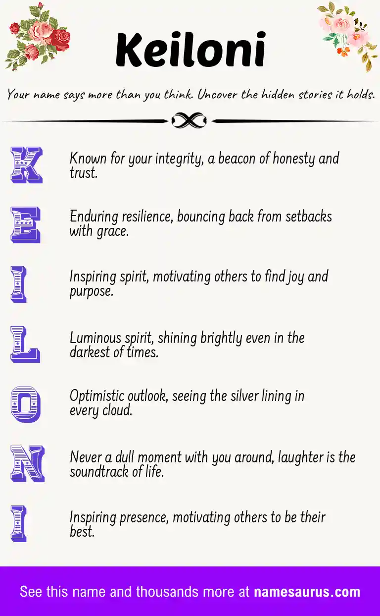 Acrostic poem about Keiloni.