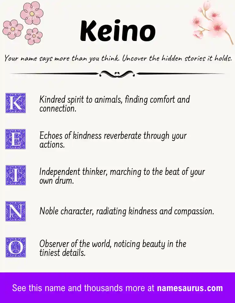 Acrostic poem about Keino.