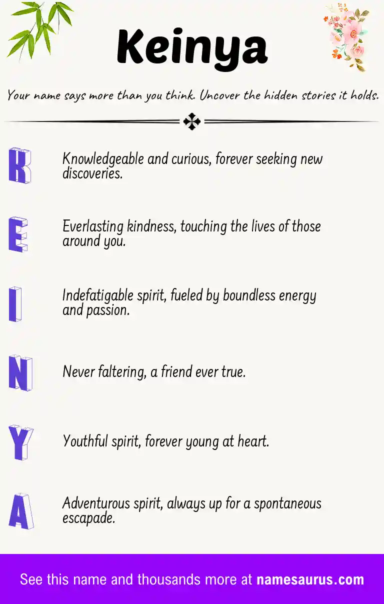 Acrostic poem about Keinya.