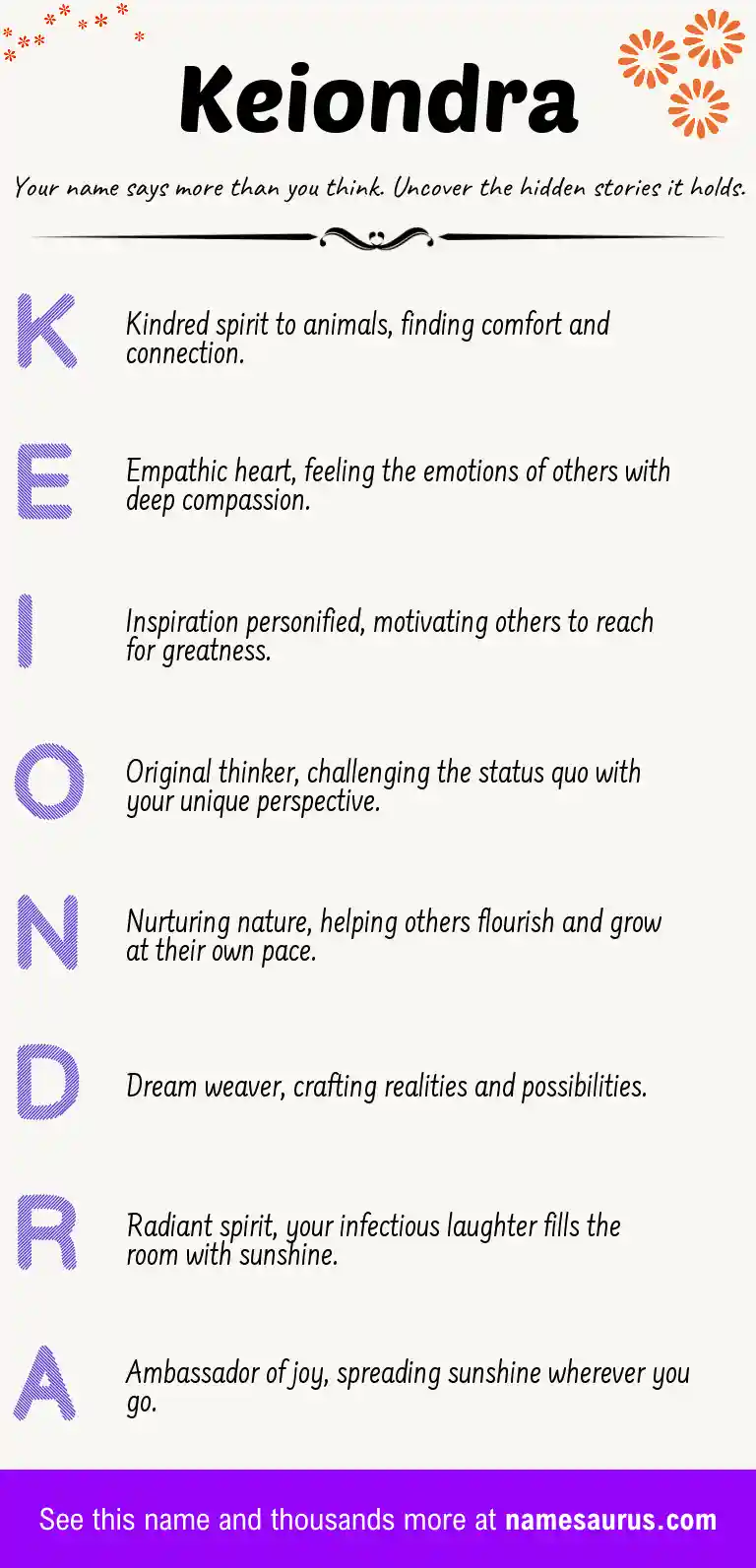 Acrostic poem about Keiondra.