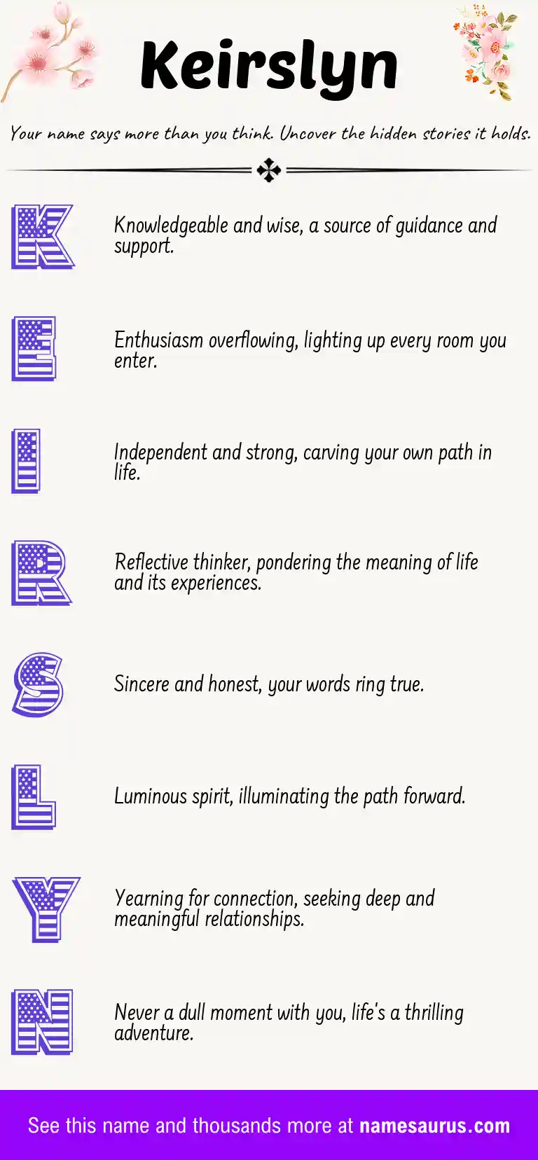 Acrostic poem about Keirslyn.