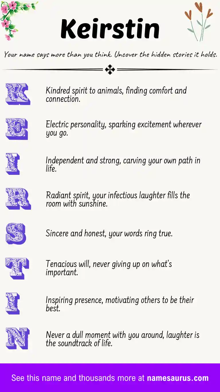 Acrostic poem about Keirstin.