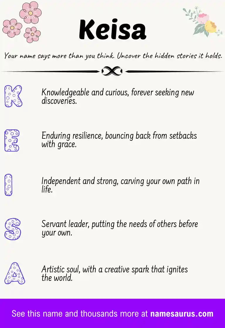 Acrostic poem about Keisa.
