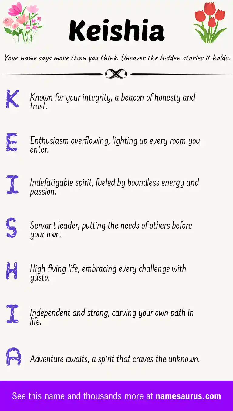 Acrostic poem about Keishia.