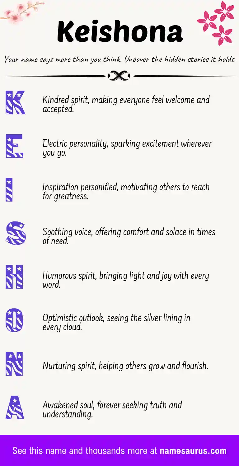 Acrostic poem about Keishona.