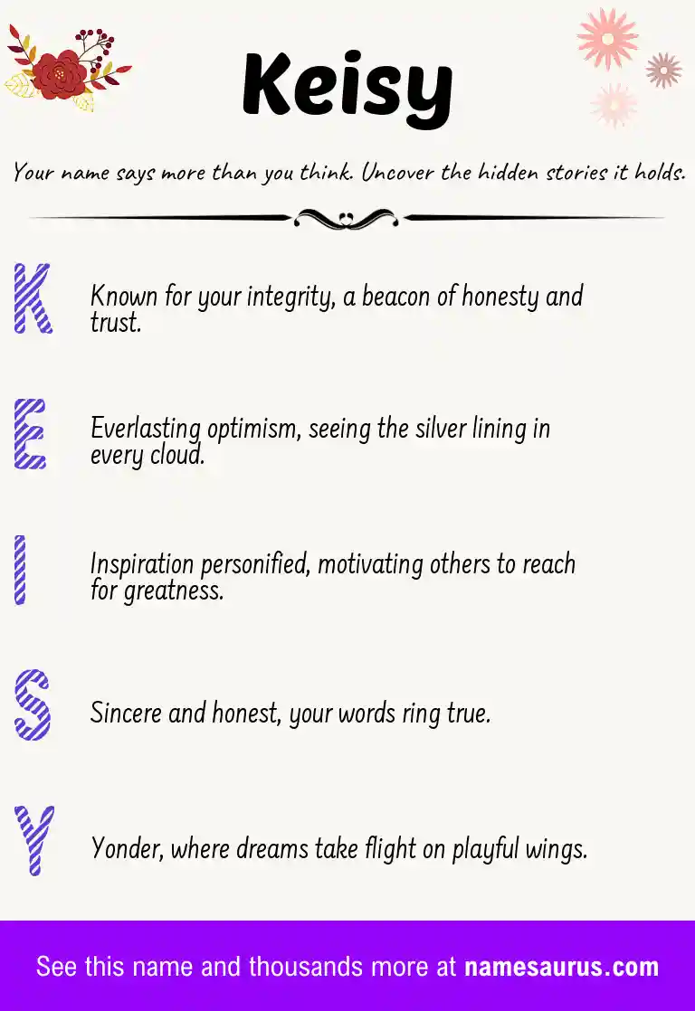 Acrostic poem about Keisy.