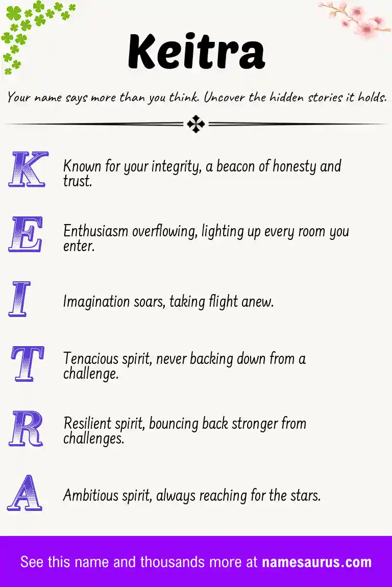 Acrostic poem about Keitra.