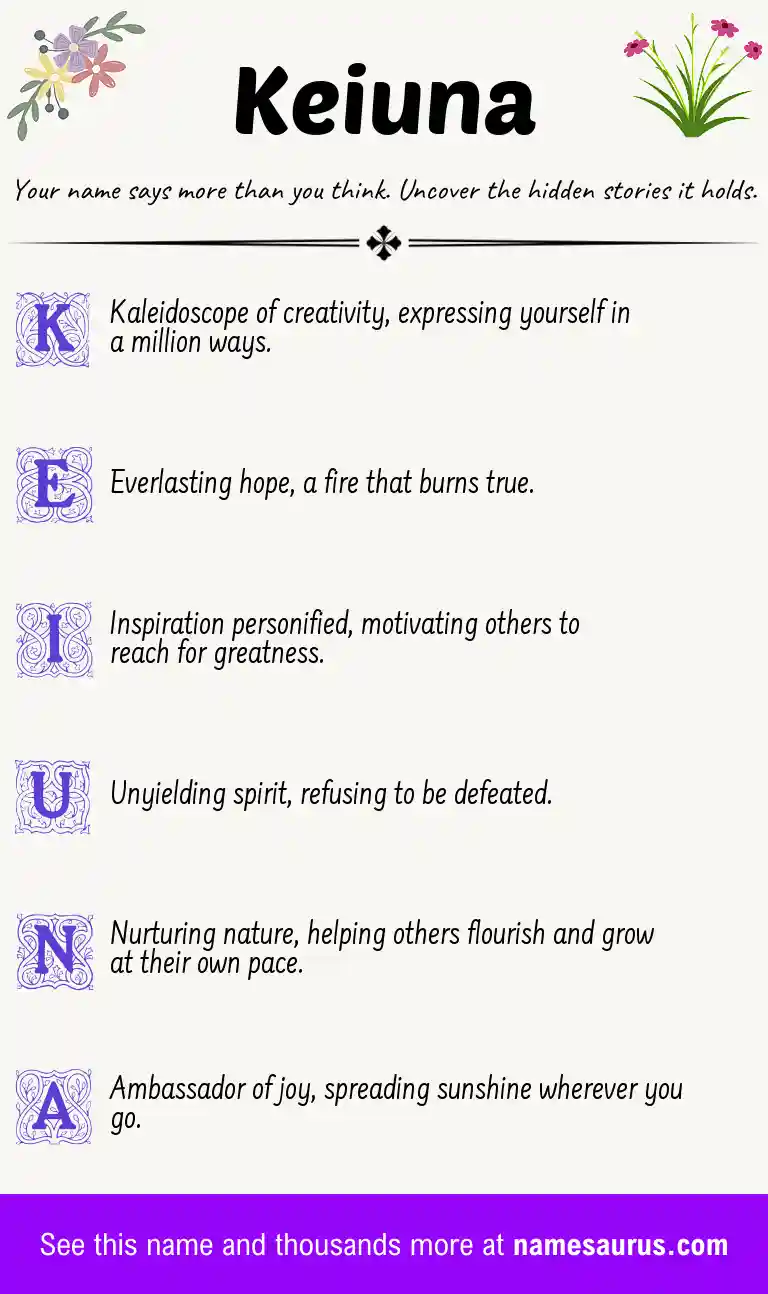 Acrostic poem about Keiuna.