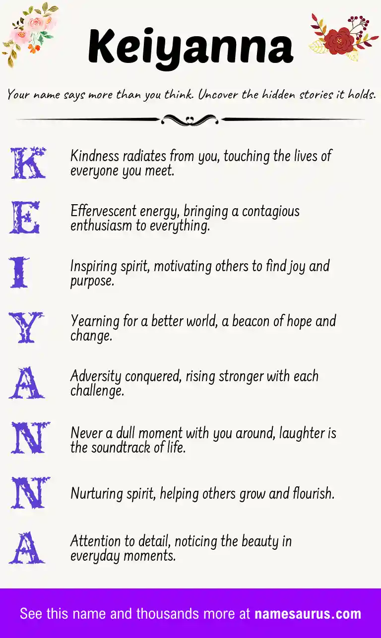 Acrostic poem about Keiyanna.