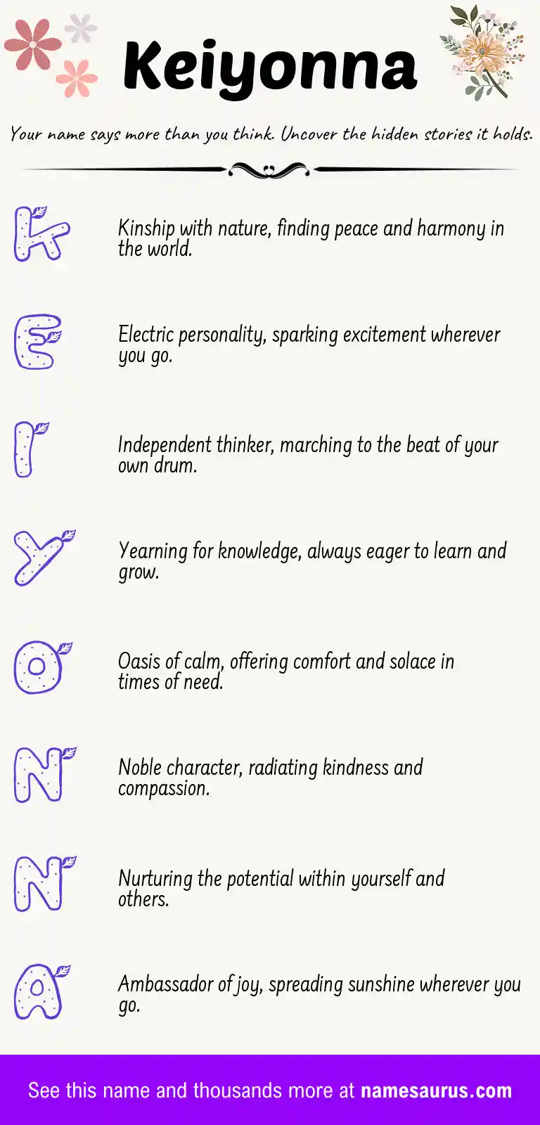 Acrostic poem about Keiyonna.
