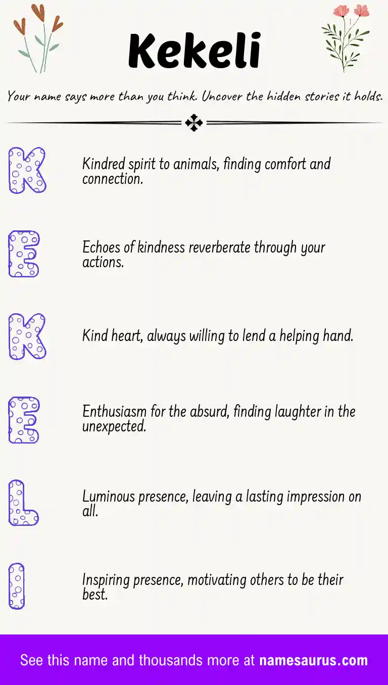 Acrostic poem about Kekeli.