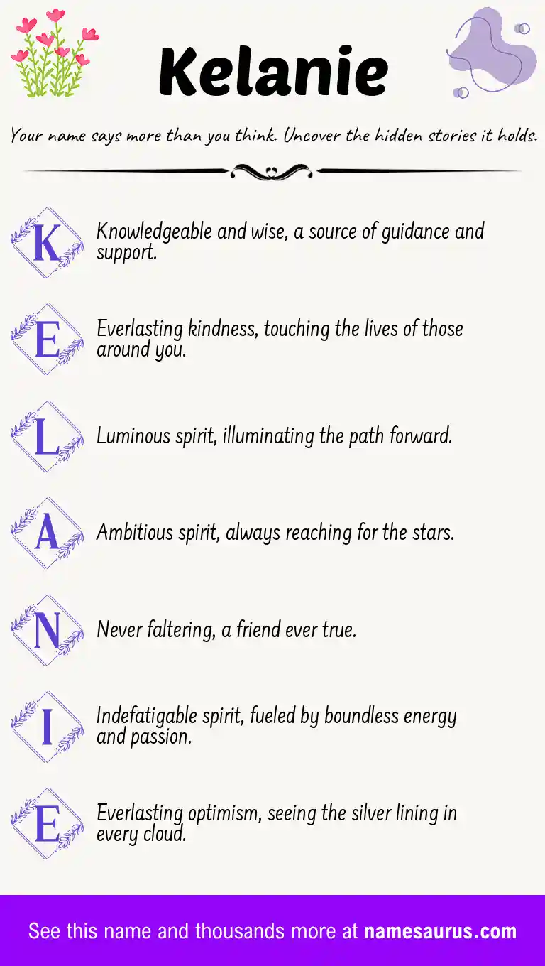 Acrostic poem about Kelanie.