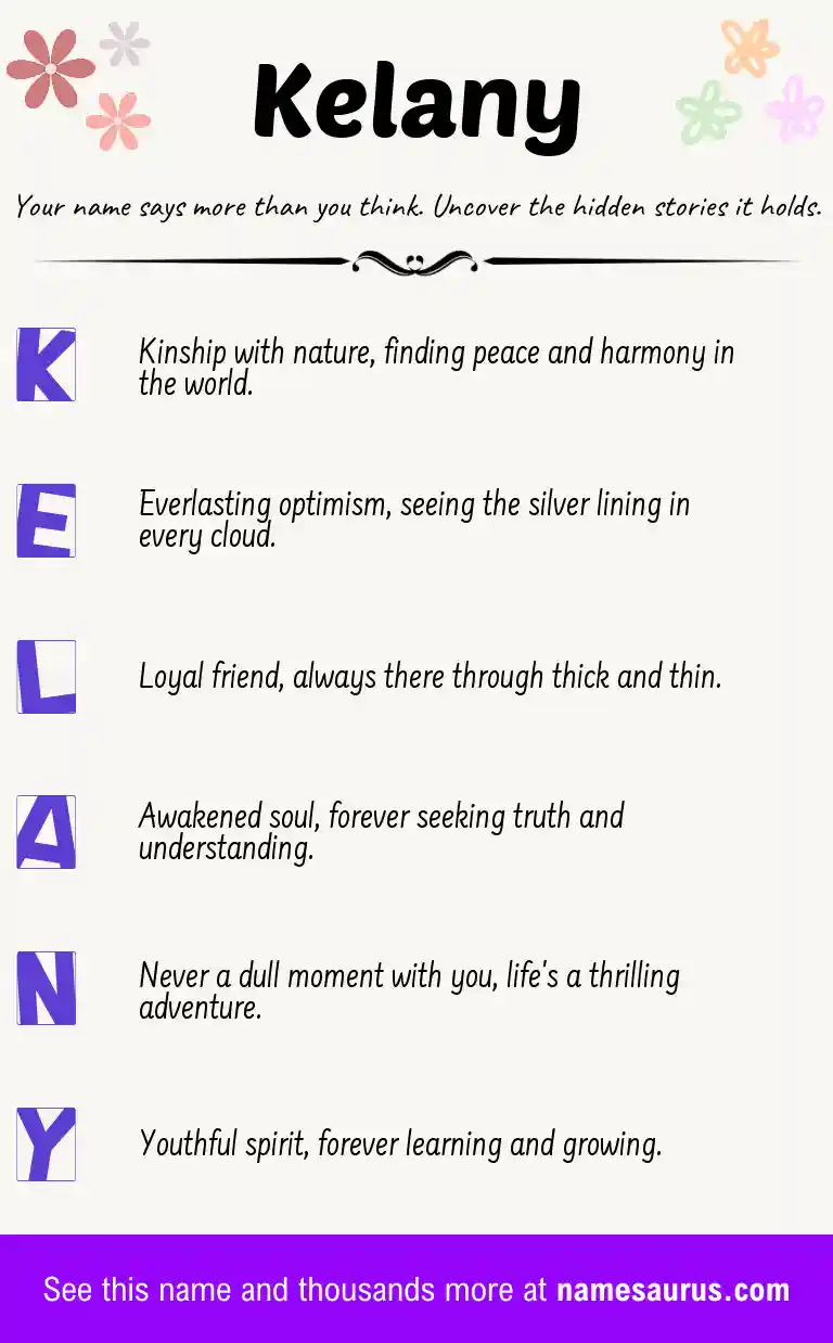 Acrostic poem about Kelany.