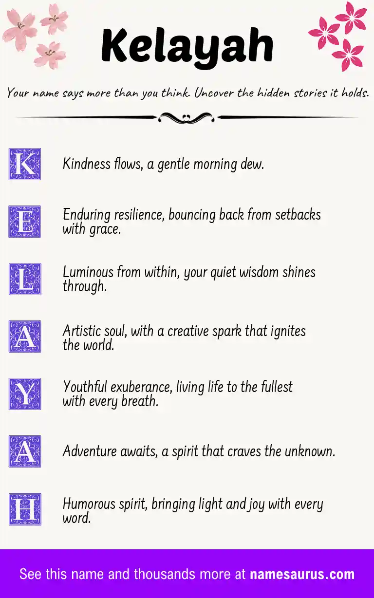 Acrostic poem about Kelayah.