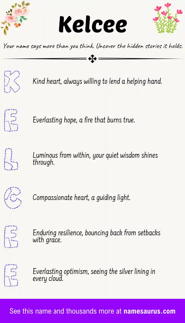 Acrostic poem about Kelcee.