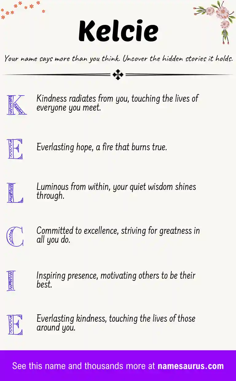 Acrostic poem about Kelcie.