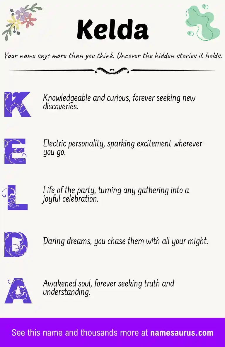 Acrostic poem about Kelda.