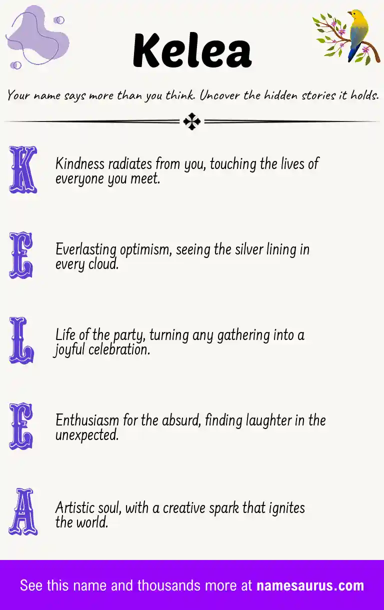 Acrostic poem about Kelea.