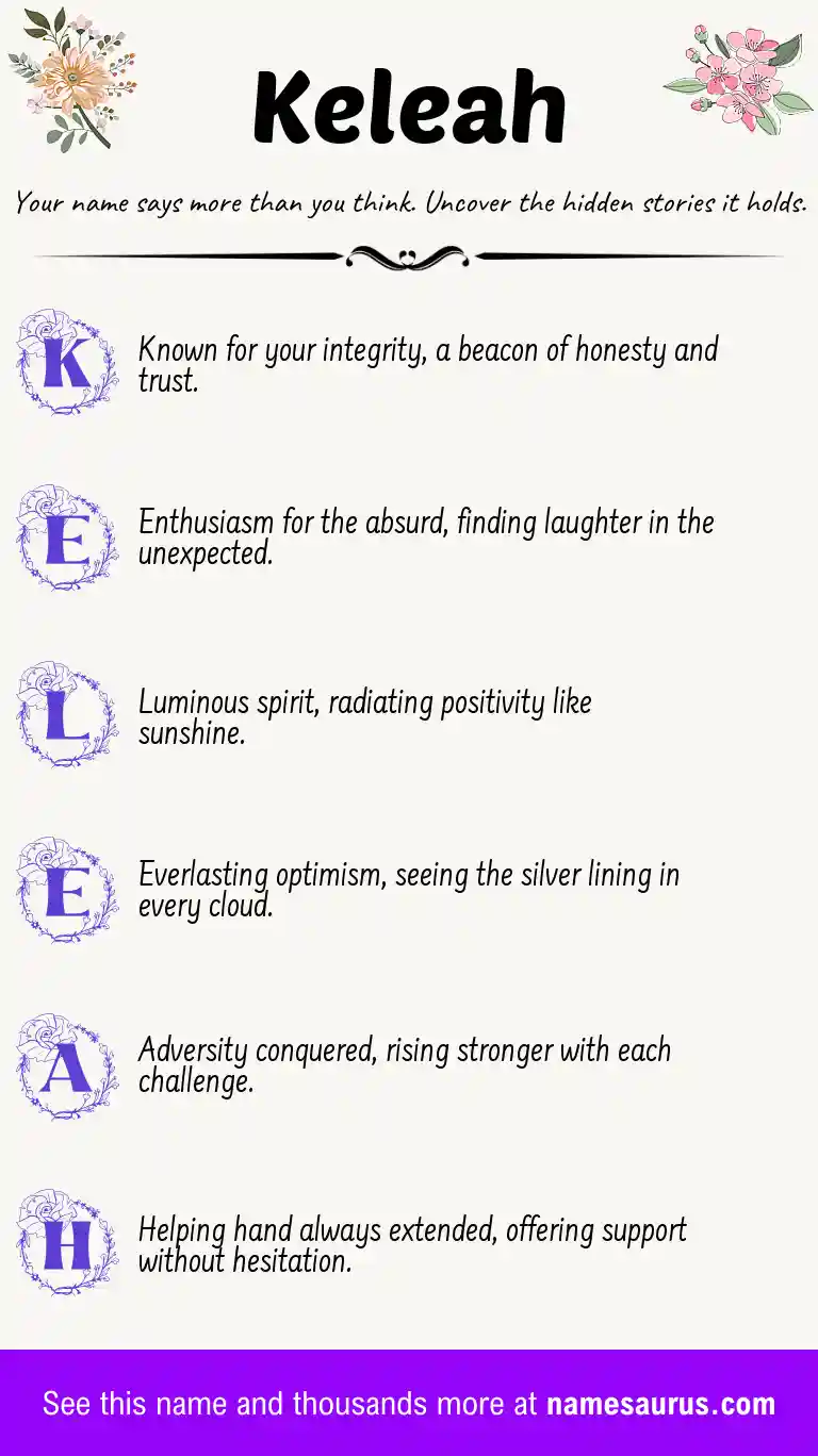 Acrostic poem about Keleah.
