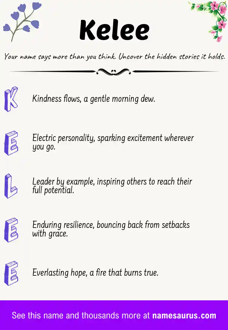 Acrostic poem about Kelee.