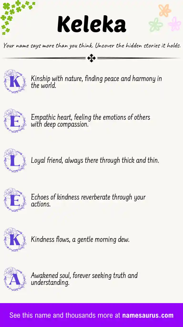 Acrostic poem about Keleka.