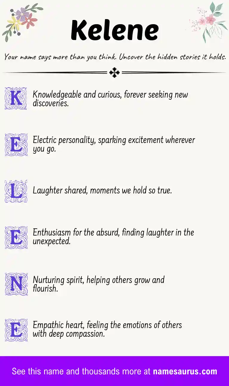 Acrostic poem about Kelene.