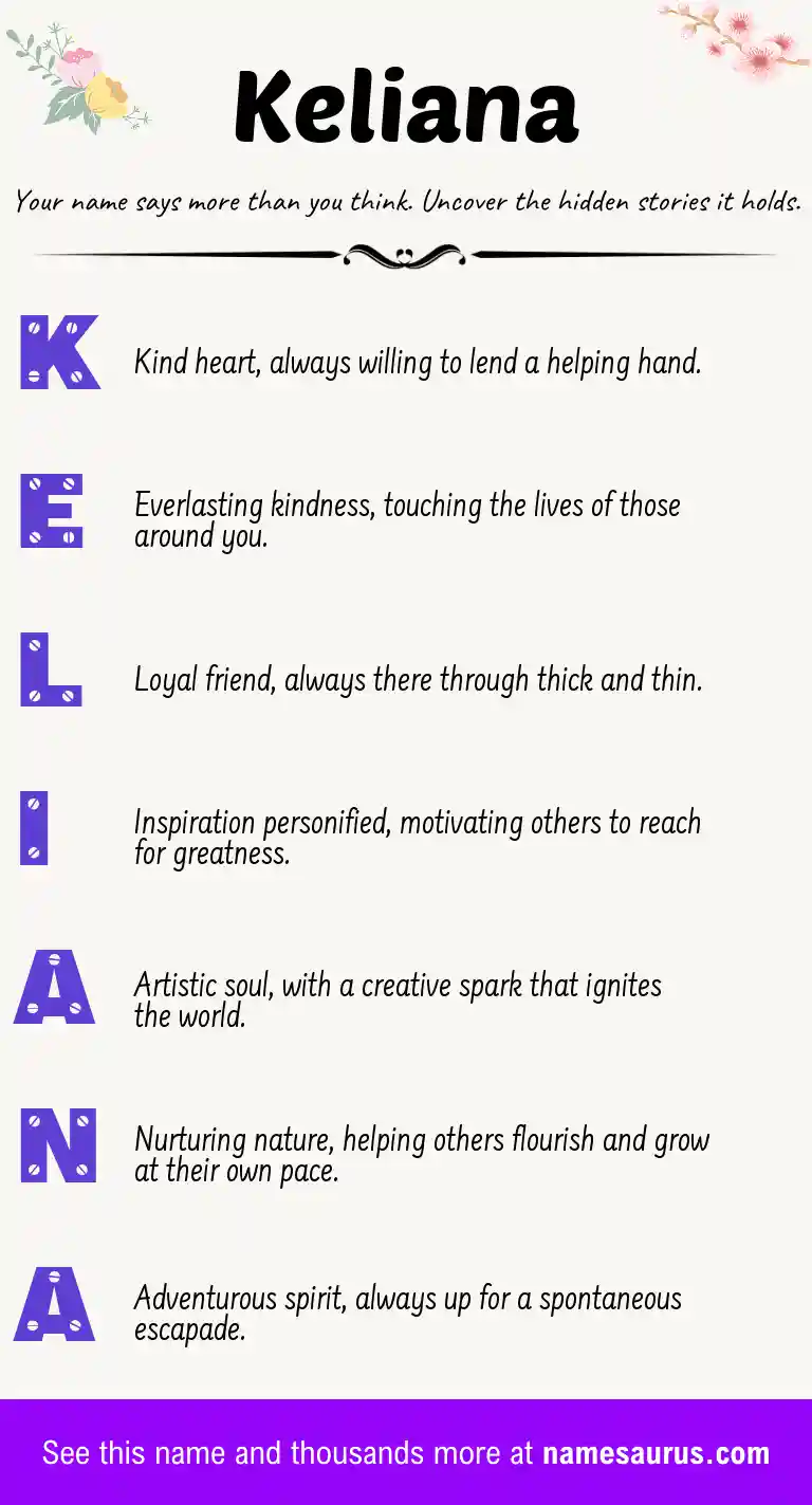 Acrostic poem about Keliana.