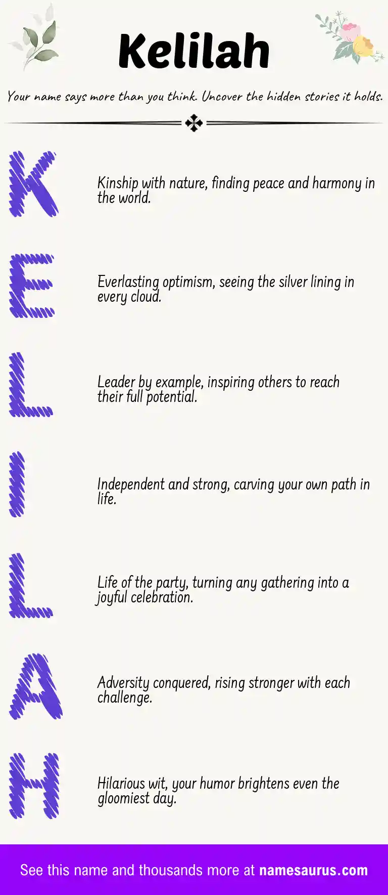 Acrostic poem about Kelilah.