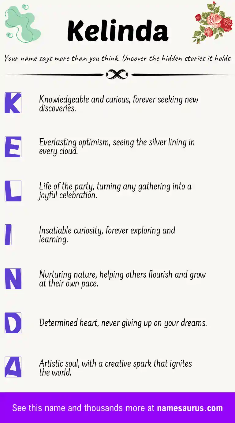 Acrostic poem about Kelinda.