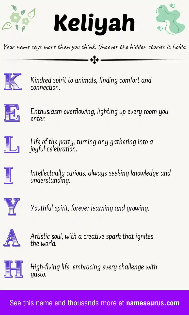 Acrostic poem about Keliyah.