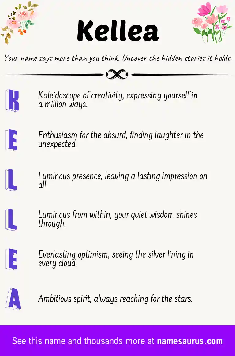 Acrostic poem about Kellea.