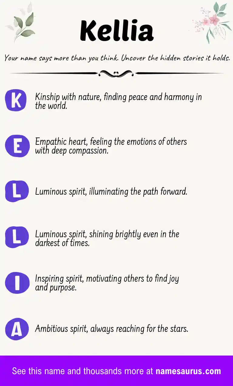 Acrostic poem about Kellia.