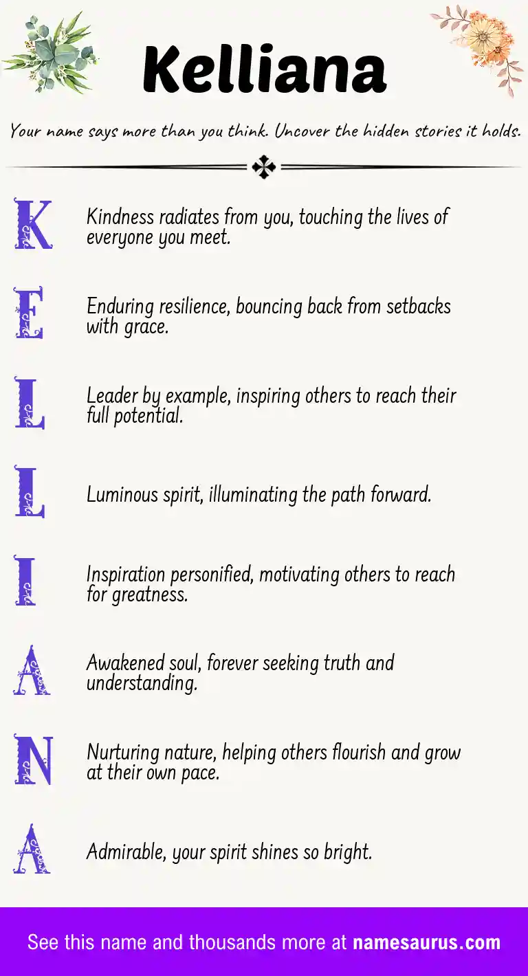 Acrostic poem about Kelliana.